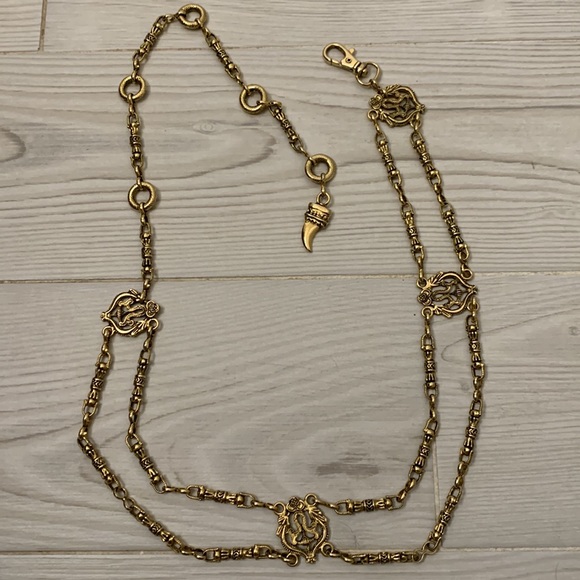 The Limited Vintage Double Strand Adjustable Gold tone Classic Chic Chain Belt - Picture 3 of 5